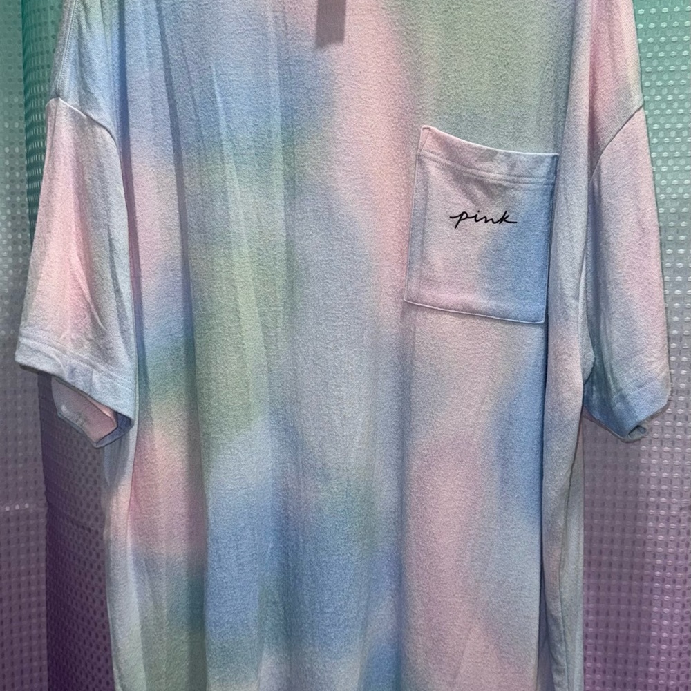 NWT Victoria’s Secret PINK XL Watercolor Tie Dye Sleep Shirt